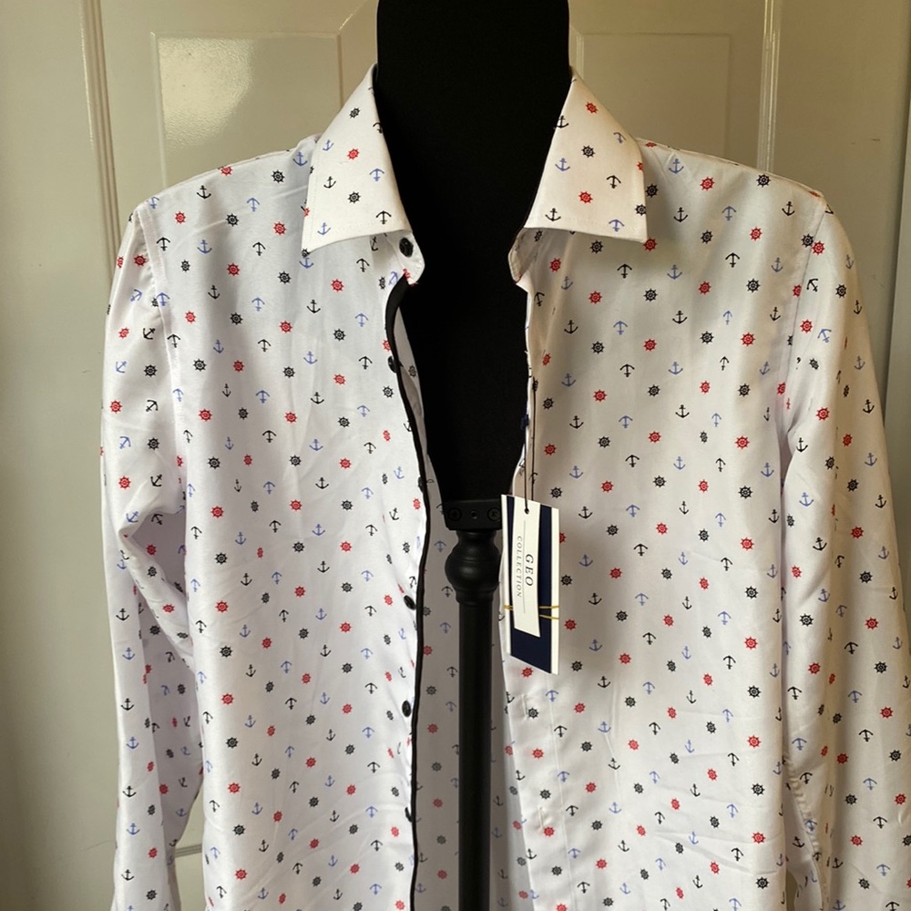 Silver stone brand new mens long sleeve shirt , nautical print